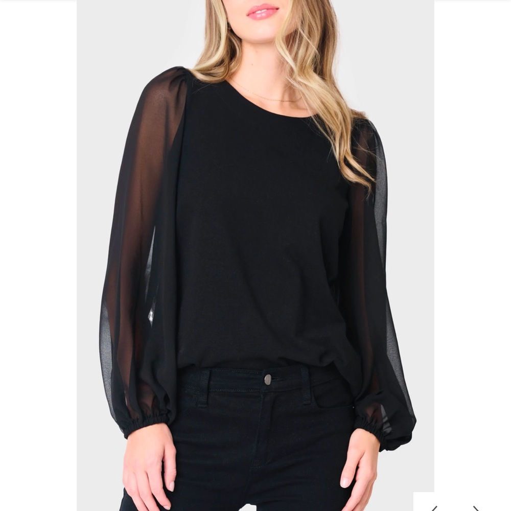 Round Neck Chiffon Sleeve Top brand new with tags